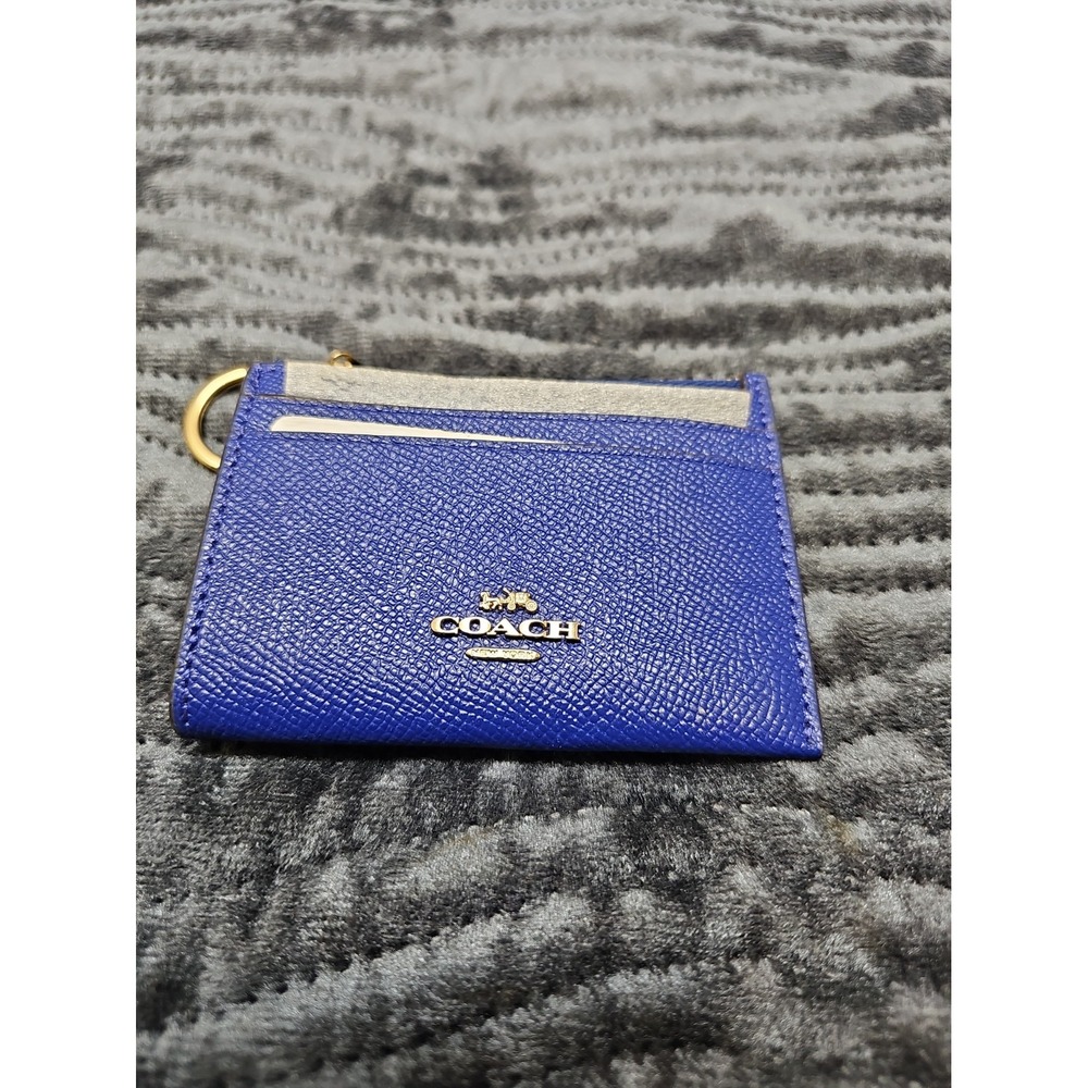 Coach 88250 Mini Skinny Id Case in Crossgrain Leather - Sport Blue- New